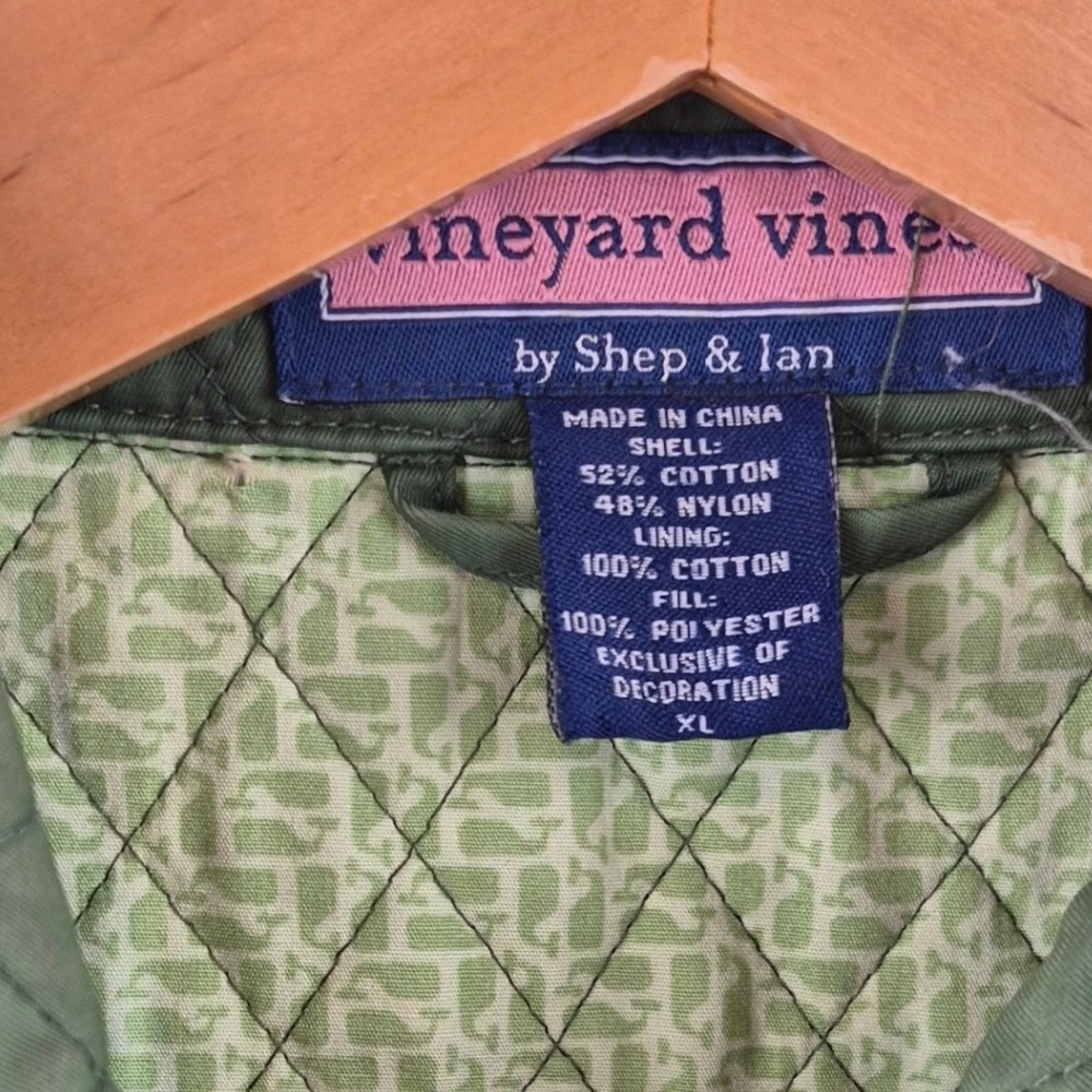 Vineyard Vines Olive Green Quilted Barn Chore Jacket‎ Women's XL Button Up Coat - Picture 2 of 16